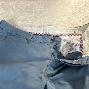 Ben Sherman Slate-Blue Chino Pants with Button Fly